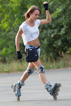 Roller skate girl skating.