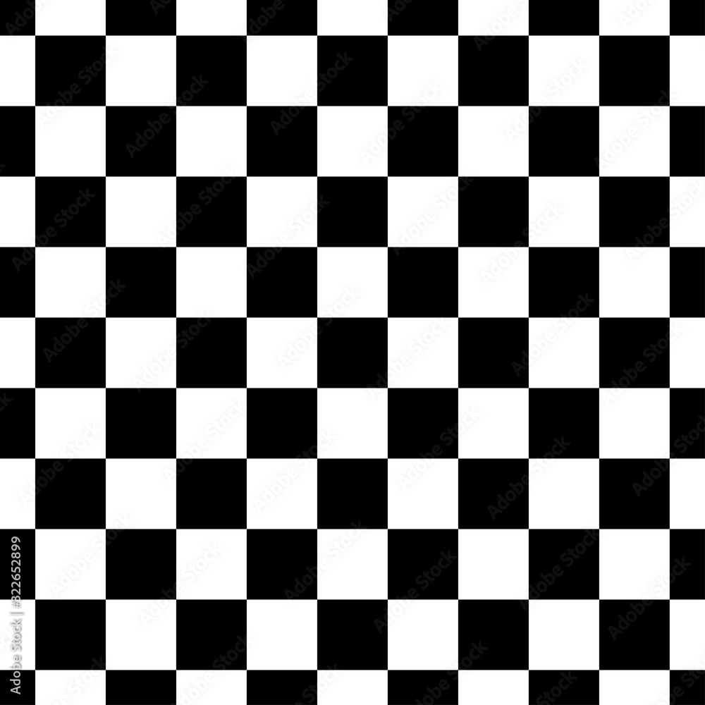 Poster vector seamless pattern simulates a black and white chessboard.