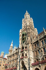 Fototapeta na wymiar view of Munich city hall, Bavaria, Germany