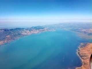 Fototapeta na wymiar Arial view of the Adriatic sea from a plane