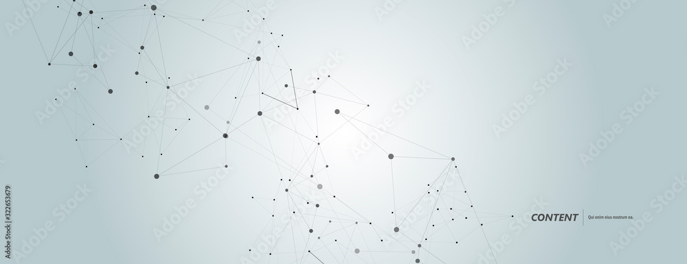 Poster abstract connect molecule banner and science structure vector illustration
