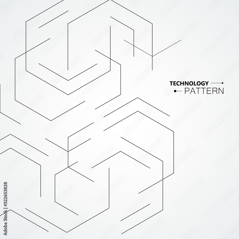 Poster Vector illustration design with connect hexagon pattern background