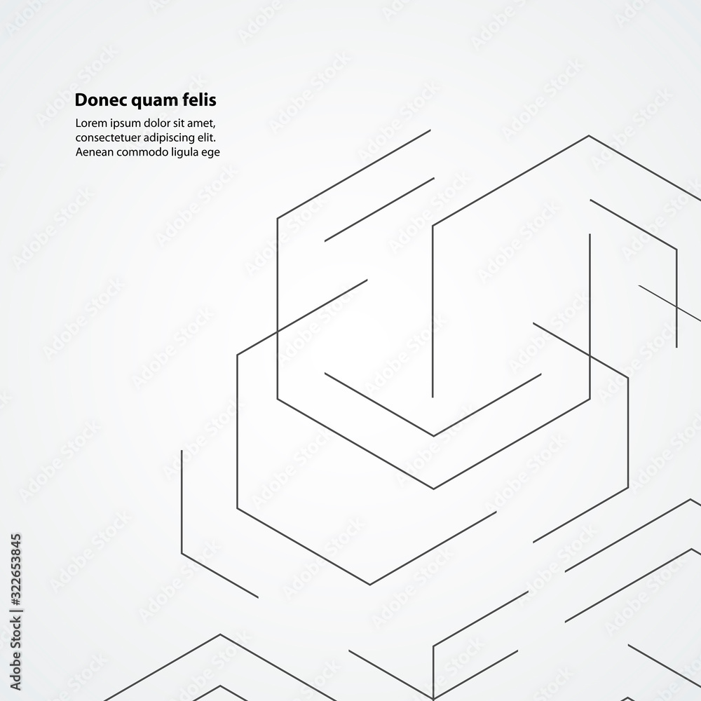 Poster Vector illustration design with connect hexagon pattern background