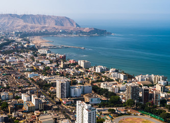 Aerial view of Lima city from Miraflores district.
