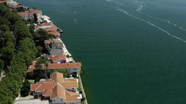 Sea and Waterside Houses Aerial View