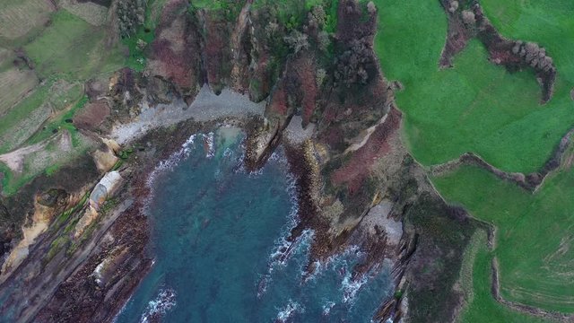 Coastal landscape of Punta Cambarro and Punta Lumbreras, Trasvia, Comillas Municipality, Cantabrian Sea, Cantabria, Spain, Europe