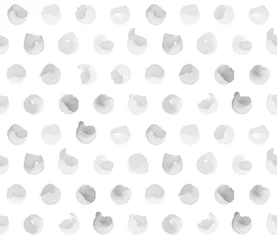 Photo sur Plexiglas Polka dot Pois sur fond blanc. Ornement géométrique de la peinture à l& 39 encre. Modèle sans couture aquarelle