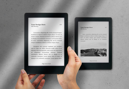 Hands Holding E-Reader Mockup 