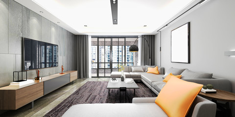 3d render of modern living room