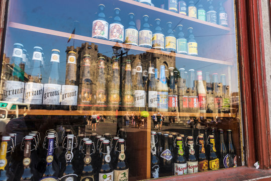 Showcase Of A Beer Store In Ghent, Belgium