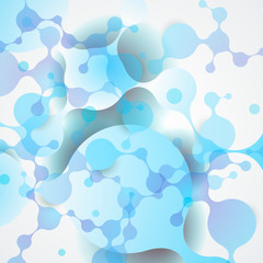 Science abstract background with molecular structure. Vector illustration