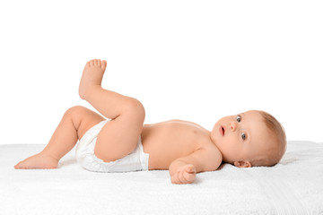 Cute little baby isolated on white