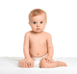 Cute little baby isolated on white