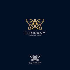 logo design emblem vector illustration of butterfly monoline elegant style