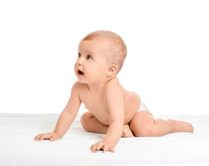 Cute little baby isolated on white