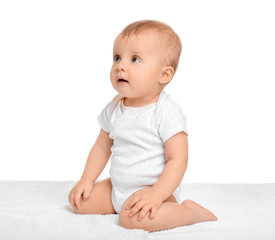Cute little baby isolated on white