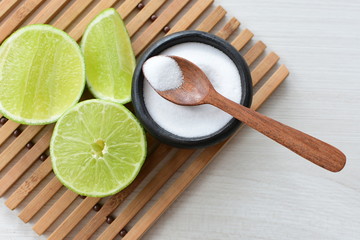 Tahiti lemons, whole, sliced and salt
