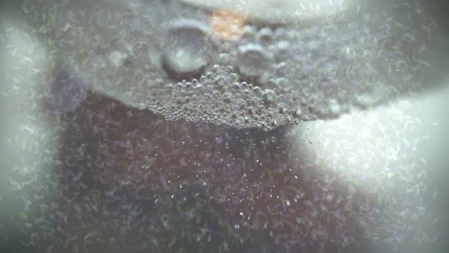 A huge amount of bacteria in water