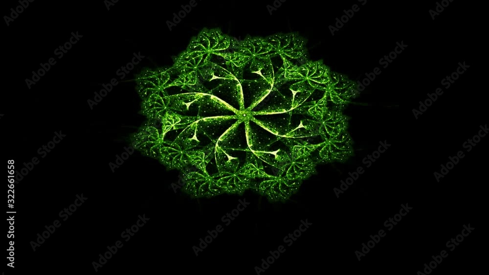 Poster looping spiral and circle abstract motion design on black background