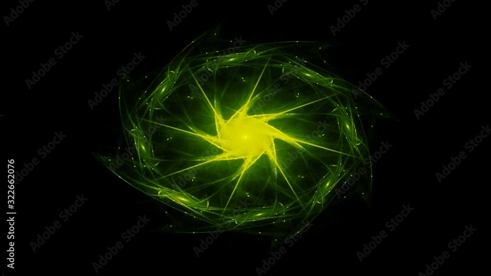 Poster looping spiral and circle abstract motion design on black background
