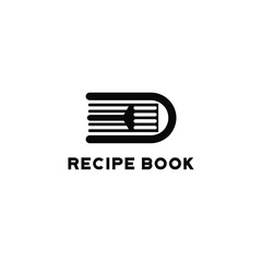 spatula recipe book cooking chef simple logo design