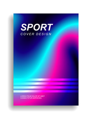 Sports cover design in vibrant colors. Smooth gradient lines. Eps10 vector