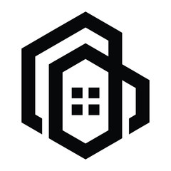 real estate initial icon logo design modern