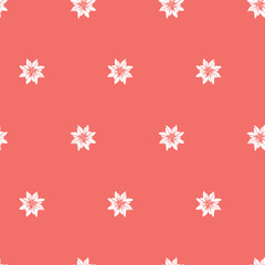 Fototapeta na wymiar Vector red shibori simple polka dot stars 04 seamless pattern. Suitable for textile, gift wrap and wallpaper.