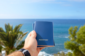 International passports. Tourism and travel, vacation. Vaccination