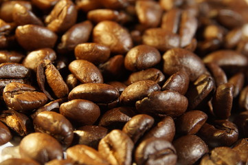 coffee beans as a background to the article