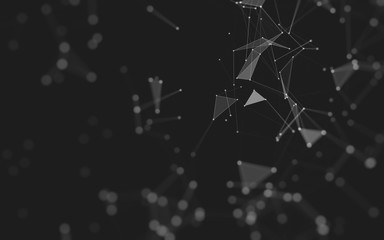 Abstract background. Molecules technology with polygonal shapes, connecting dots and lines....