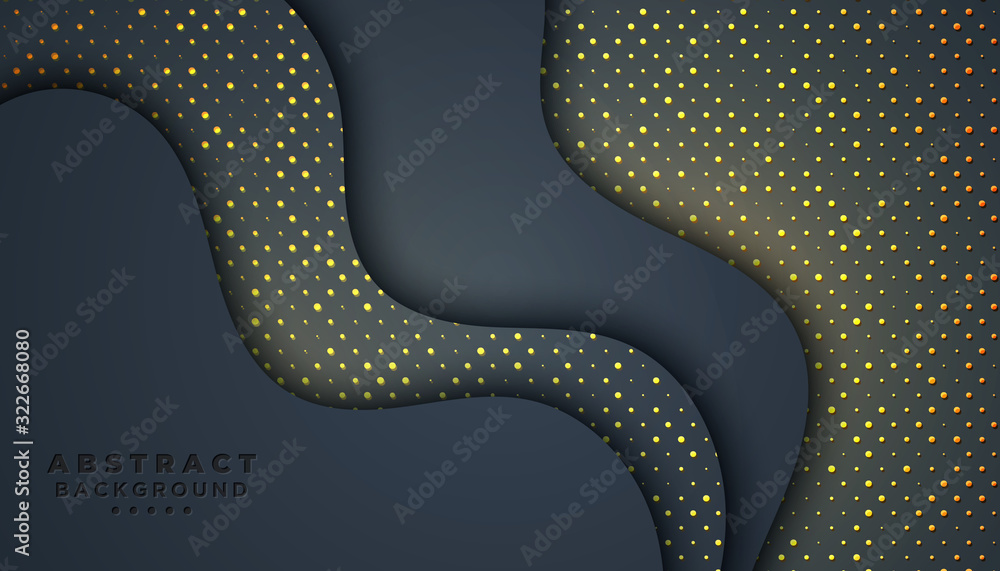 Aufkleber dark abstract background with overlap layers. luxury design concept.