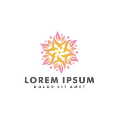 Abstract flower logo template, Nature icon vector logotype