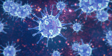 New coronavirus 2019-ncov. 3D illustration - obrazy, fototapety, plakaty
