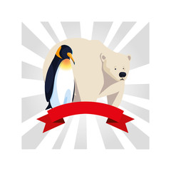 penguin and polar bear greeting card