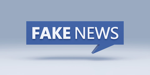 Fake News blue bubble 3D render