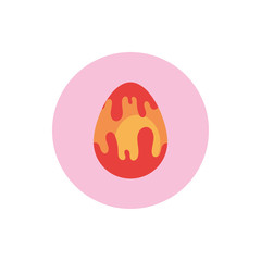 easter egg painted with leak block style