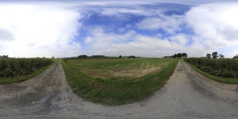 Fototapeta na wymiar Rural ground road HDRI Panorama