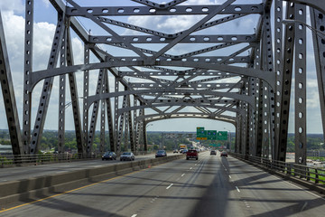 20 August, 2018/ Baton Rouge, Mississippi River Horace Wilkinson Bridge, Louisiana, USA/ Cars...