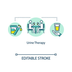 Urine therapy concept icon. Urotherapy idea thin line illustration. Medical use of urine. Alternative medicine. Vector isolated outline RGB color drawing. Editable stroke