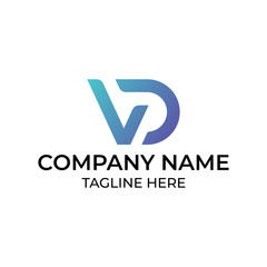 Modern and simple logo design for letter V