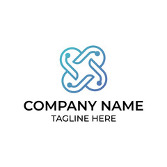 Modern and simple logo design for technology