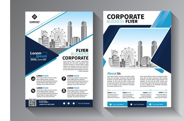 Business abstract vector template. Brochure design, cover modern layout, annual report, poster, flyer in A4 with colorful triangles, geometric shapes for tech, science, market with light background