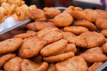 A lot of delicious whites in the food market