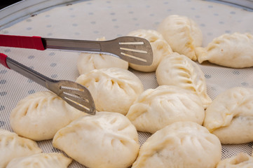 manta rays Sale, morning Chinese market in Heihe in summer