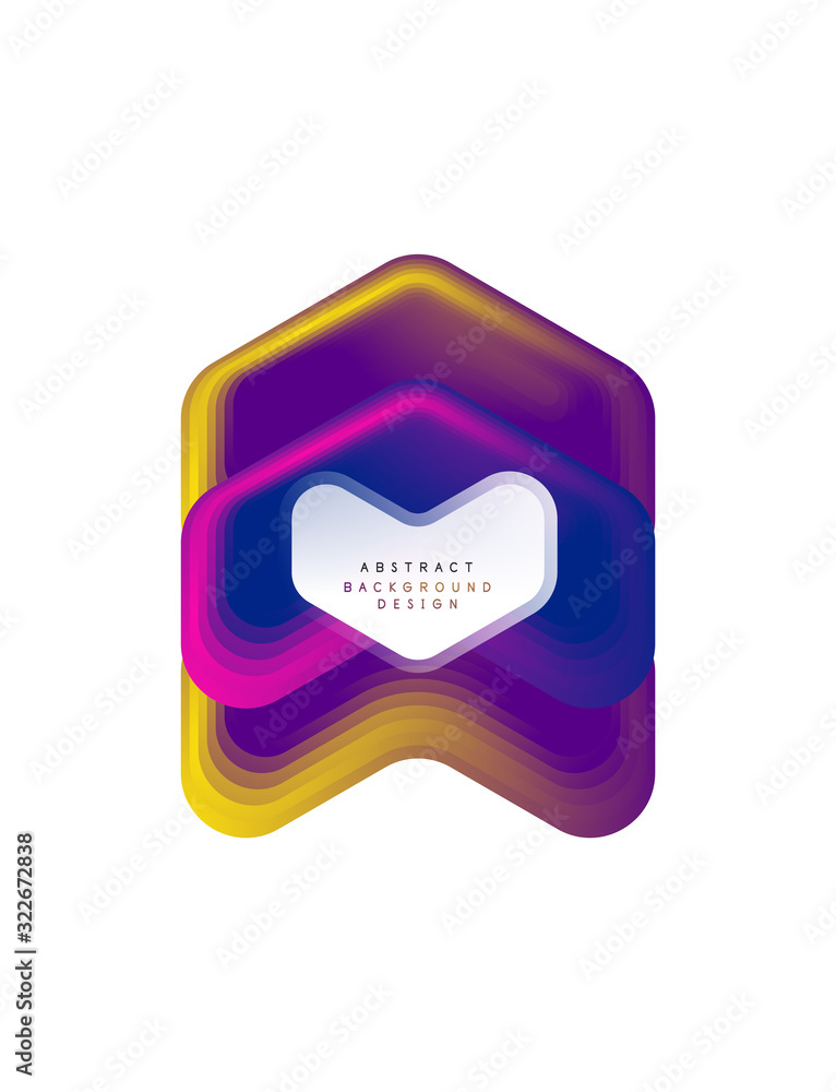 Poster vector arrow geometric banner created with blend color shapes effects. trendy simple button, icon or