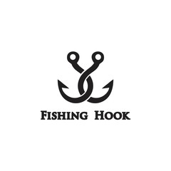 Fishing Hook Logo Simple and Vector