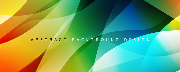 Wave liquid style lines with shadows and light on gradient background