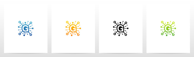  Network Symbol On Letter Logo Design G