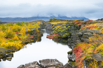 Silfra fissure - between the Eurasian and North American tectonic plates - Thingvellir National Park - Iceland